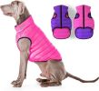Lightweight Reversible Winter Dog Coat S Size Pink Purple Warm Dog Jacket Water Resistant Windproof Dog Jacket for Small Dogs Comfortable Dog Vest
