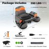 350lbs Inflatable Fishing Float Tube - 2 Air Chambers, Rod Holder+Fish Ruler, Orange+Gray