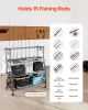 VEVOR Fishing Rod Holder for 15-Rods, Mobile Fishing Pole Rack Cart with Wheels, Fish Gear Equipment Organizer for Garage Home Indoor Use