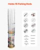 VEVOR Fishing Rod Holders for 16 Fishing Poles, Wood Round Fishing Rods Rack for Garage Organization and Storage, Floor Stand Space-Saving Equipment