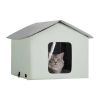 VEVOR Heated Cat House, Outdoor Kitty Shelter with Adjustable Temperature and Timer