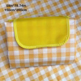 Extra Large Outdoor Picnic Blanket, Camping, Beach, BBQ Mat - Heavy-Duty Portable Indoor - Large Gathering, Parties (Color: Yellow Plaid)